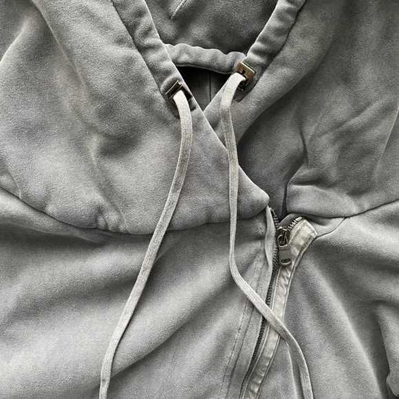 ROQUE Vintage Style Heavyweight Cotton Zip-Up Hoodie - Picture 4 of 10